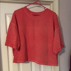 Old Navy Coral Crop Short Sleeve Tee